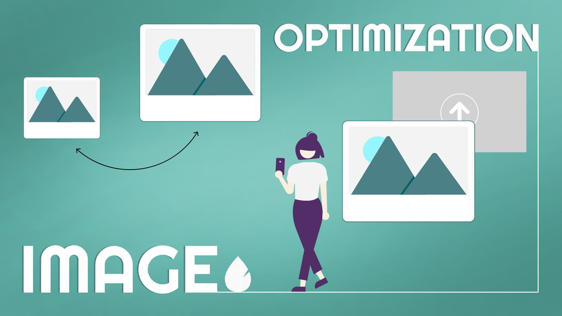 Image optimization banner with images being resized